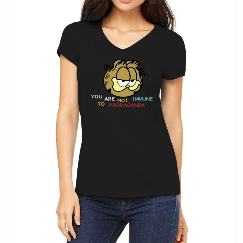 Custom You Are Not Immune To Propaganda Women's V-neck T-shirt By Frizidan  - Artistshot