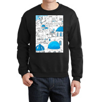 Santorini Blue And White Paradise Crewneck Sweatshirt | Artistshot