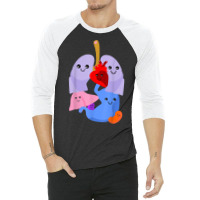 Anatomy Physiology Heart Lungs Vital Organs Illustration T Shirt 3/4 Sleeve Shirt | Artistshot