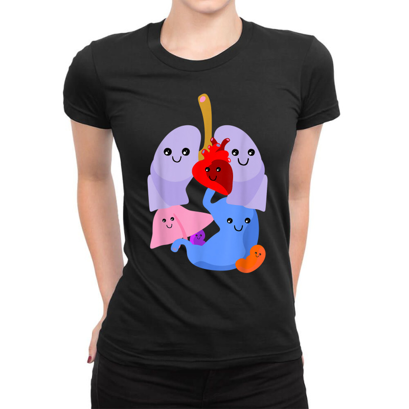 Anatomy Physiology Heart Lungs Vital Organs Illustration T Shirt Ladies Fitted T-Shirt by caulkyuladdenrxi | Artistshot