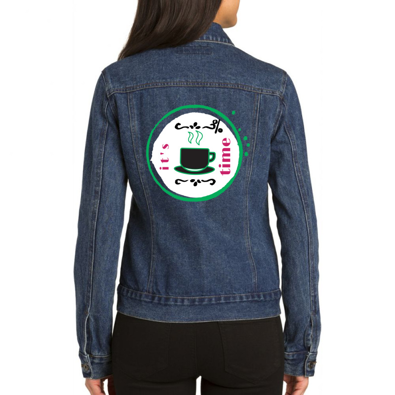 Coffee Time 2 Ladies Denim Jacket by basma200 | Artistshot