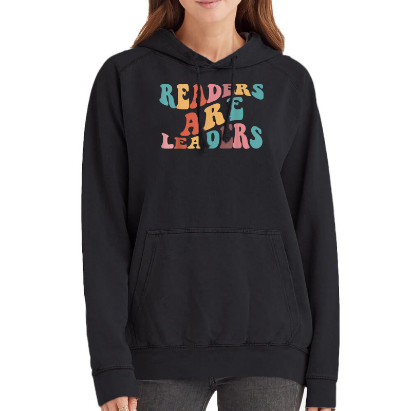 Readers Are Leaders Groovy Wavy   Teacher Appreciation T Shirt Vintage Hoodie | Artistshot