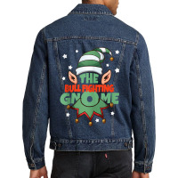 The Bull Fighting Gnome Funny Christmas Pajama Family Men Denim Jacket | Artistshot