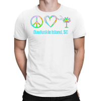 Peace Love Daufuskie Island South Carolina Tie Dye Palm Moon T Shirt T-shirt | Artistshot