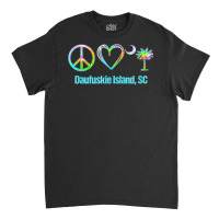 Peace Love Daufuskie Island South Carolina Tie Dye Palm Moon T Shirt Classic T-shirt | Artistshot