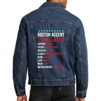 Boston Accent Translator For Wicked Smaht Bostonians T Shirt Men Denim Jacket | Artistshot