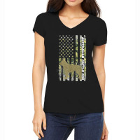 Vintage Hunting Camouflage Us Flag Australian Cattle Dog Women's V-neck T-shirt | Artistshot