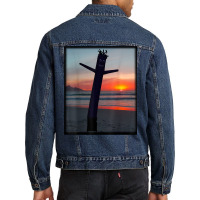 Sunset Wacky Waving Inflatable Tube Man Air Dancer Men Denim Jacket | Artistshot