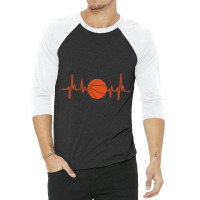 Bball Tshirt Heartbeat Basketball Tshirt 3/4 Sleeve Shirt | Artistshot