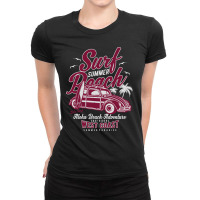 Surf Summer Beach Ladies Fitted T-shirt | Artistshot