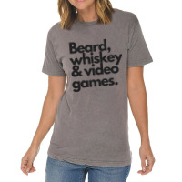 Beard, Whiskey   Video Games  Manly Whiskey Drinker Vintage T-shirt | Artistshot