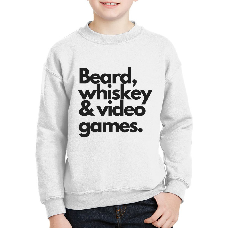 Beard, Whiskey   Video Games  Manly Whiskey Drinker Youth Sweatshirt | Artistshot