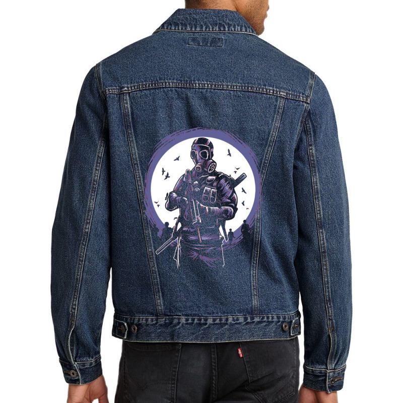 Gas Mask Soldier Men Denim Jacket | Artistshot