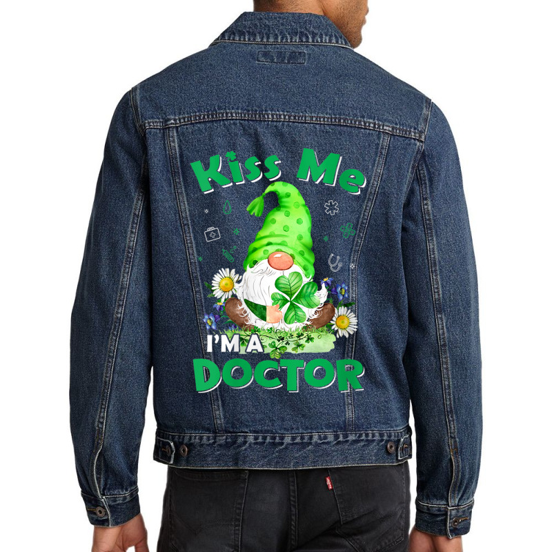 Womens Funny Doctor Nurse Gnomes St Patrick's Day Tee Nursing Lover Men Denim Jacket | Artistshot