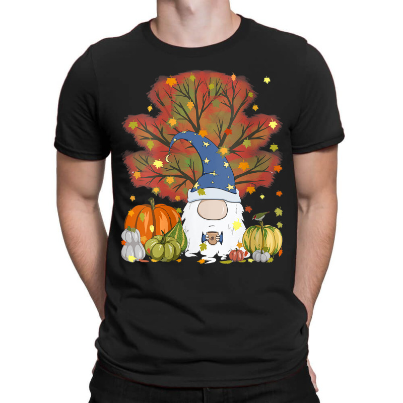 Womens Funny Fall Gnome Pumpkin & Coffee Lover Autumn Thanksgiving T-shirt | Artistshot