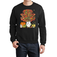 Womens Funny Gnome Leopard & Pumpkin Autumn Leaves Thanksgiving Crewneck Sweatshirt | Artistshot