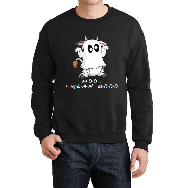 Womens Funny Halloween Moo I Mean Boo Funny Ghost Cow Crewneck Sweatshirt | Artistshot