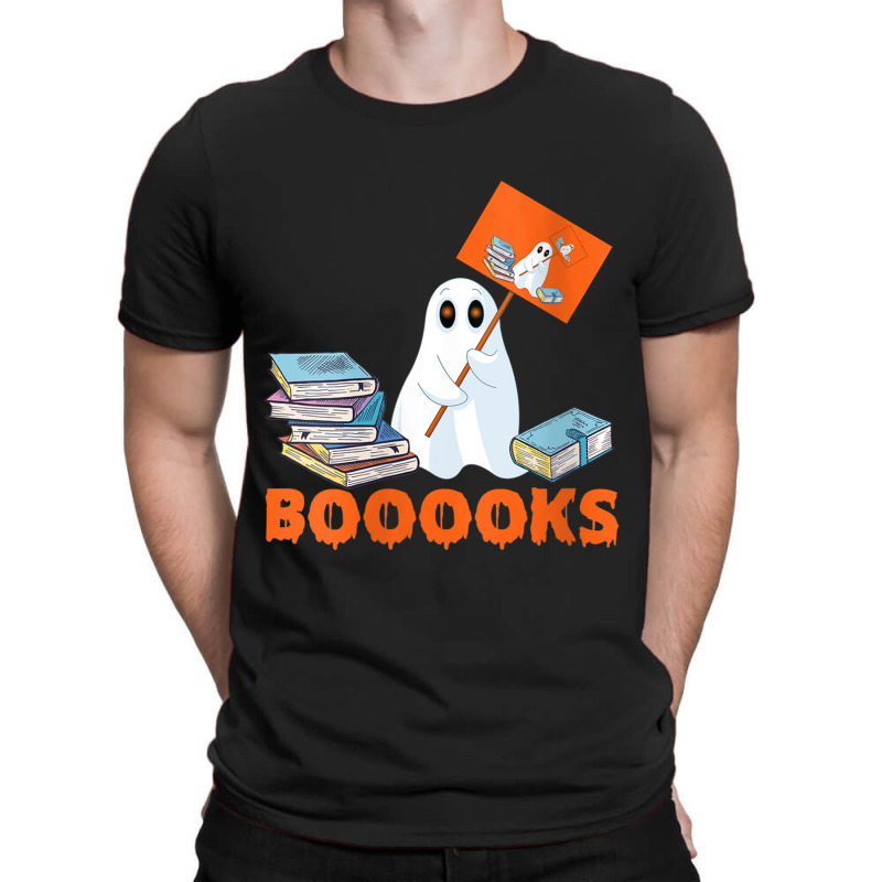 Womens Ghost Booooks Funny Halloween Boo Reading Books T-shirt | Artistshot