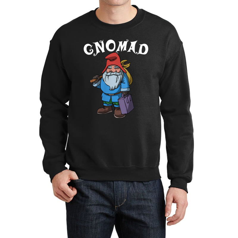 Womens Gnomad Travel Gnome Adventure Vacation Nomad Crewneck Sweatshirt | Artistshot