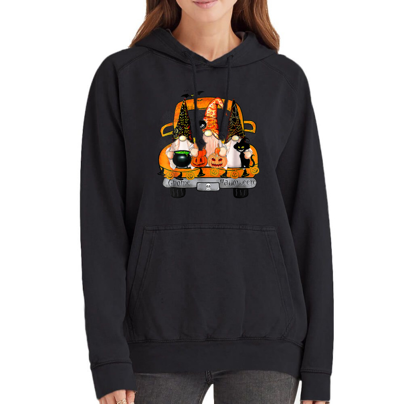 Womens Gnome Witch Halloween Pumpkin Autumn Fall Holiday 2022 Vintage Hoodie | Artistshot