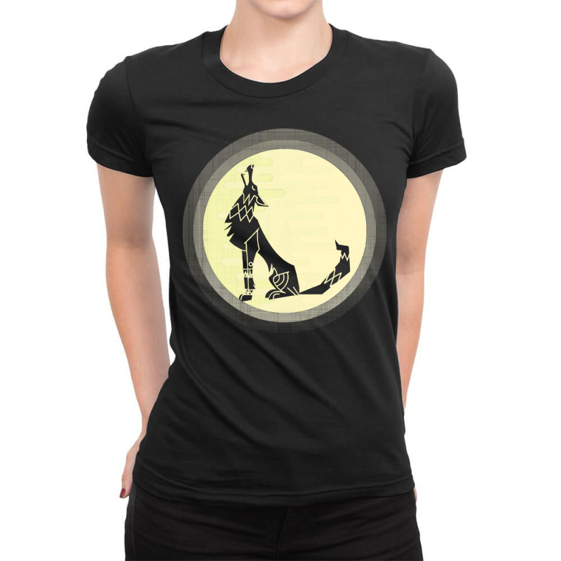 Wolf Full Moon T  Shirt Wolf Full Monn T  Shirt Ladies Fitted T-Shirt by deadwoodaccidental | Artistshot