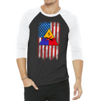 5th Armored Division 5th Ad American Flag Long Sleeve T Shirt 3/4 Sleeve Shirt | Artistshot