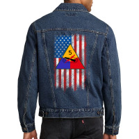 5th Armored Division 5th Ad American Flag Long Sleeve T Shirt Men Denim Jacket | Artistshot