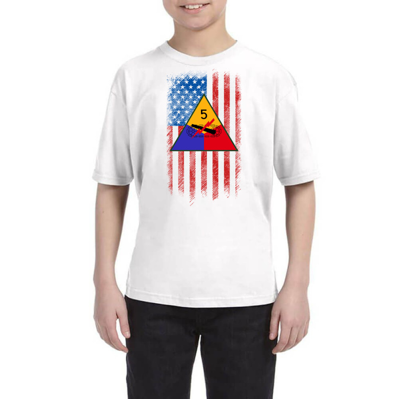 5th Armored Division 5th Ad American Flag Long Sleeve T Shirt Youth Tee | Artistshot