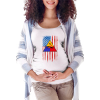 5th Armored Division 5th Ad American Flag Long Sleeve T Shirt Maternity Scoop Neck T-shirt | Artistshot