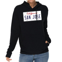 San Jose California Bay Area Silicone Valley License Plate T Shirt Lightweight Hoodie | Artistshot