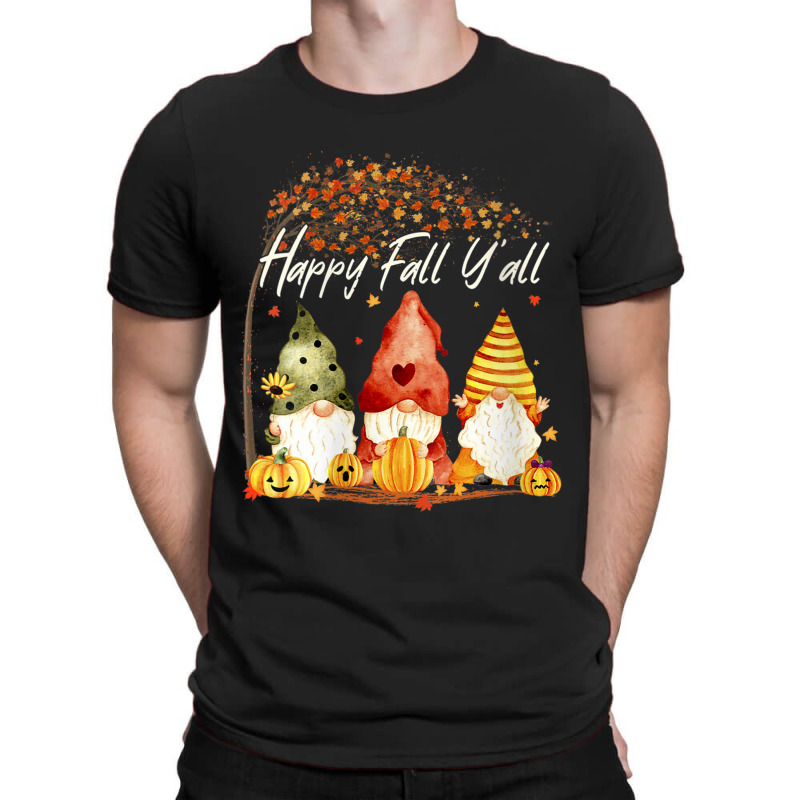 Womens Happy Fall Y'all Garden Gnome Hello Autumn Fall Season Gift T-shirt | Artistshot