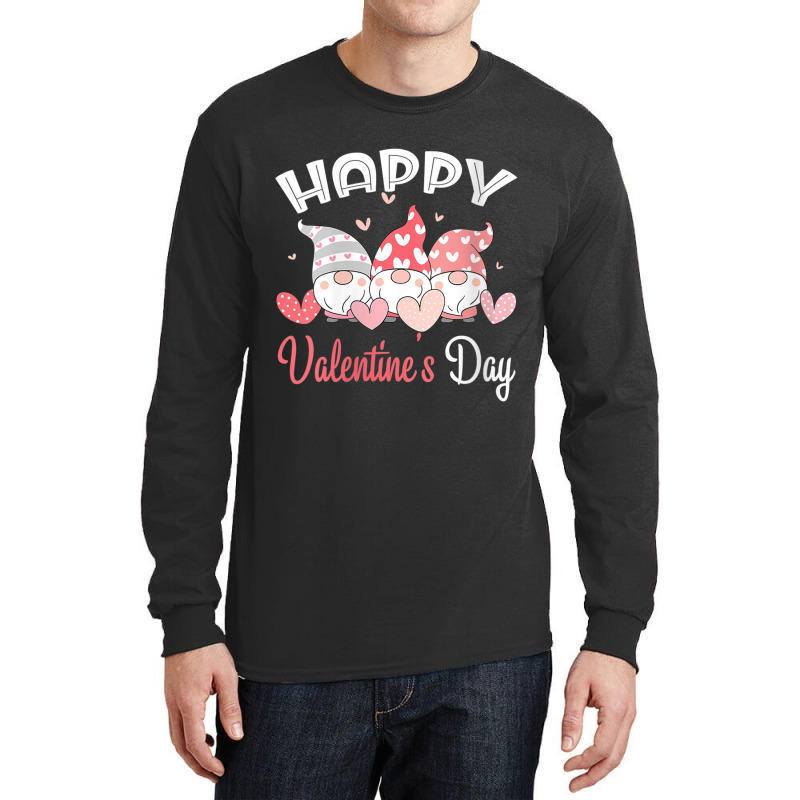 Womens Happy Valentine's Day Gnome Heart For Women Men Couples Long Sleeve Shirts | Artistshot