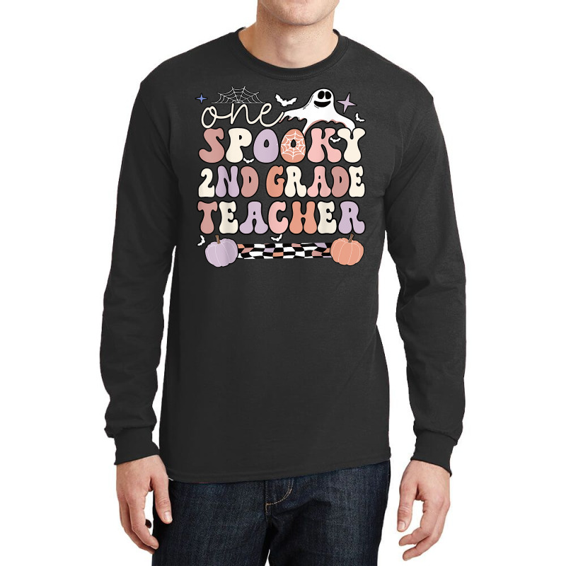 Spooky Second Grade Teacher Halloween 2nd Grade Teacher T Shirt Long Sleeve Shirts | Artistshot