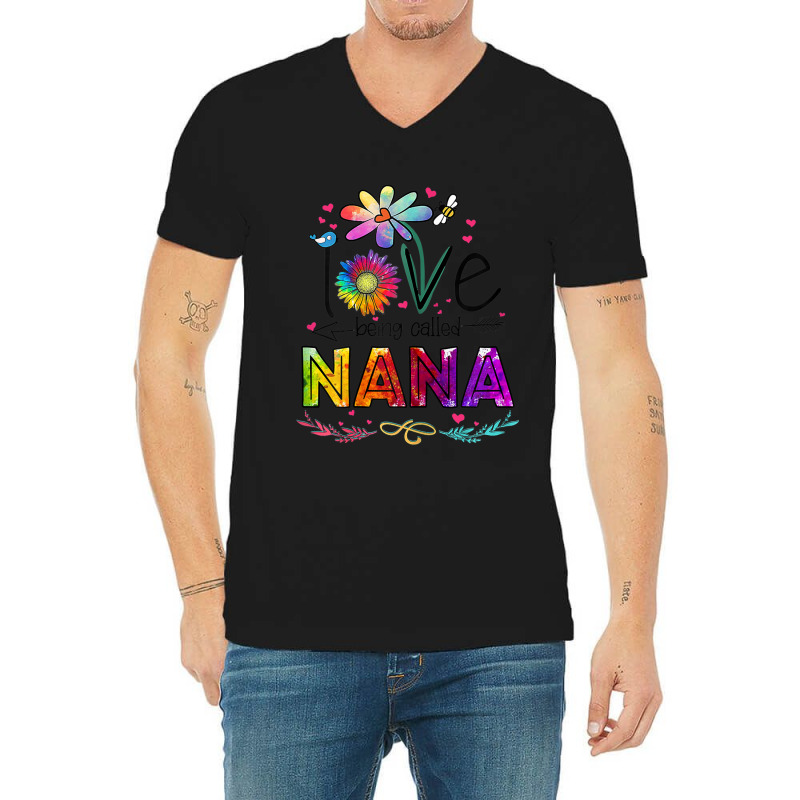 Womens I Love Being Called Nana Daisy Flower Cute Mother's Day V-neck Tee | Artistshot