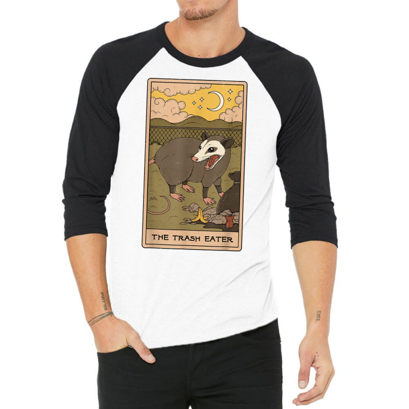 The Trash Eater Tarot Possum Halloween Card T Shirt 3/4 Sleeve Shirt | Artistshot