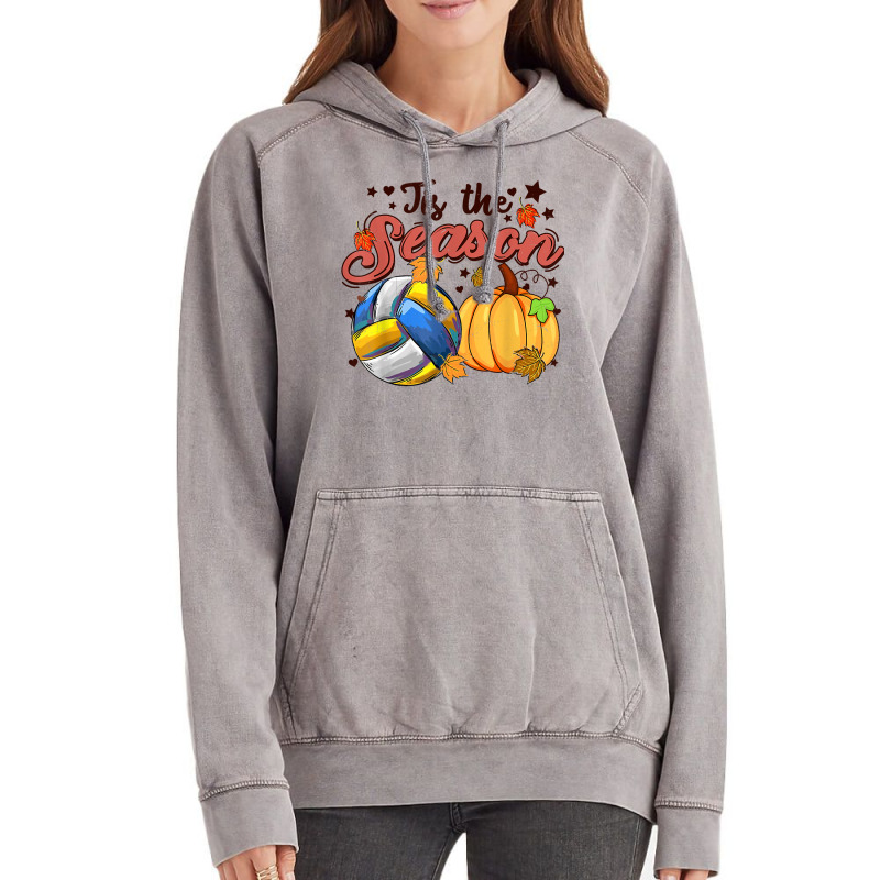 Tis The Season Volleyball Season Fall Vibes Autumn Retro T Shirt Vintage Hoodie | Artistshot