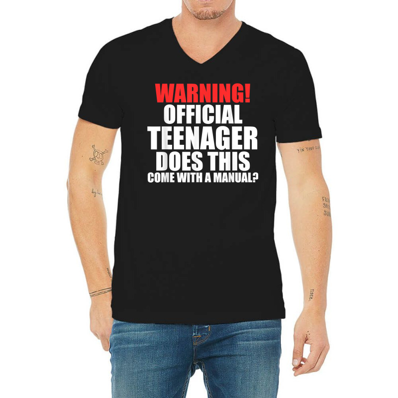 Warning! Offficial Teenager Come 13th Birthday Teenager T Shirt V-neck Tee | Artistshot