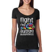 Fight For Autism Awareness World Autism Awareness Day 2021 T Shirt Women's Triblend Scoop T-shirt | Artistshot