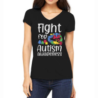 Fight For Autism Awareness World Autism Awareness Day 2021 T Shirt Women's V-neck T-shirt | Artistshot