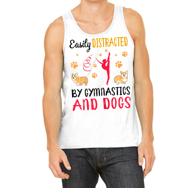 Womens Easily Distraced By Gymnastics And Dogs Gymnast Acrobat T Shirt Tank Top | Artistshot