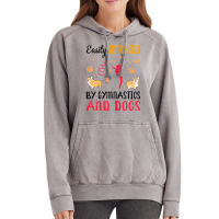 Womens Easily Distraced By Gymnastics And Dogs Gymnast Acrobat T Shirt Vintage Hoodie | Artistshot