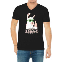 You Are Llamazing   Birthday Party Cool Alpaca Hipster Drips T Shirt V-neck Tee | Artistshot