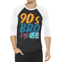 90s Vinyl 1990s Bro Costume Party Music Generation Nineties Video Game 3/4 Sleeve Shirt | Artistshot