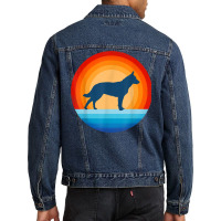 Blue Heeler Australian Cattle Dog Retro Vintage 70s Sunset T Shirt Men Denim Jacket | Artistshot