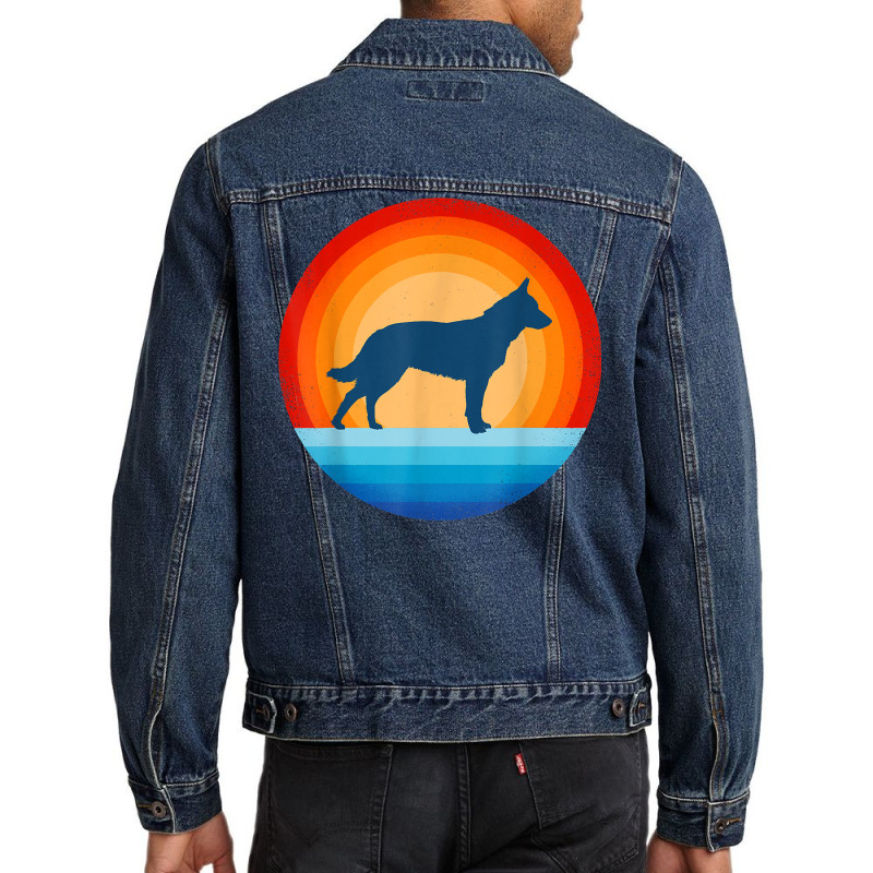 Blue Heeler Australian Cattle Dog Retro Vintage 70s Sunset T Shirt Men Denim Jacket by densonozmastonmq | Artistshot