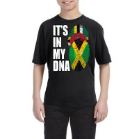 Dominica And Jamaican Mix Dna Flag Heritage T Shirt Youth Tee | Artistshot