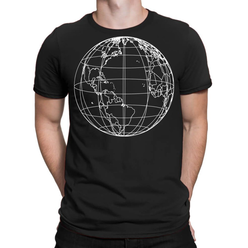 World Globe Line Art Map Planet Earth Atlas Travel T Shirt T-shirt | Artistshot