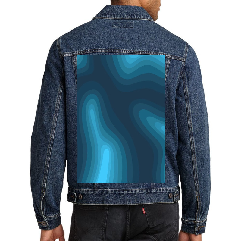 Blue Shapes   Cool Men Denim Jacket by Kelly S | Artistshot