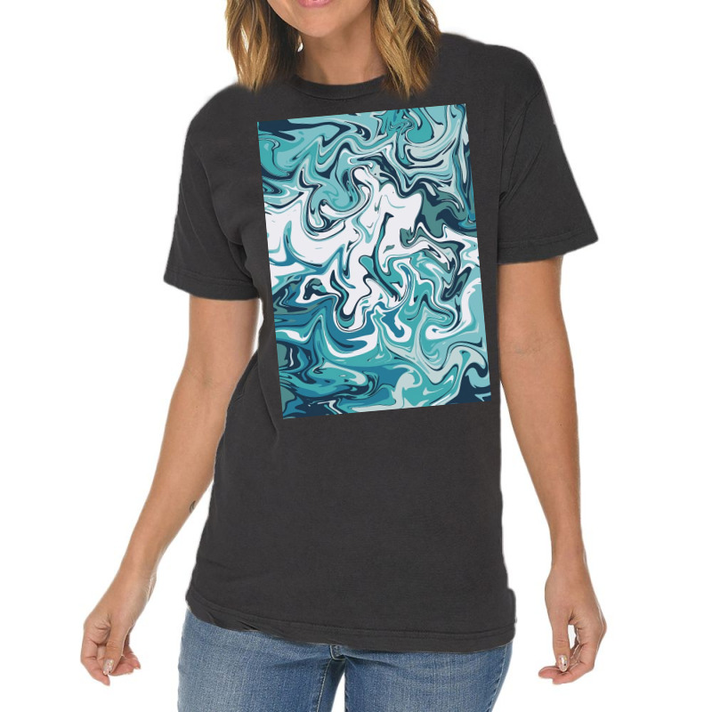 Blue Swirls   Marble Vintage T-Shirt by Kelly S | Artistshot