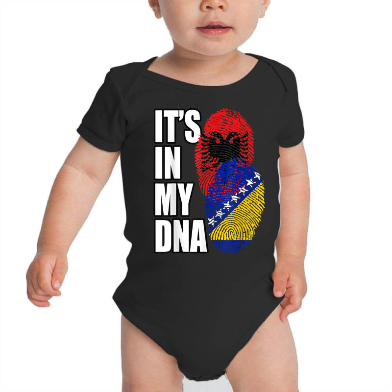 Bosnian And Albanian Mix Dna Flag Heritage Gift T Shirt Baby Bodysuit by swaratpoavonabil | Artistshot